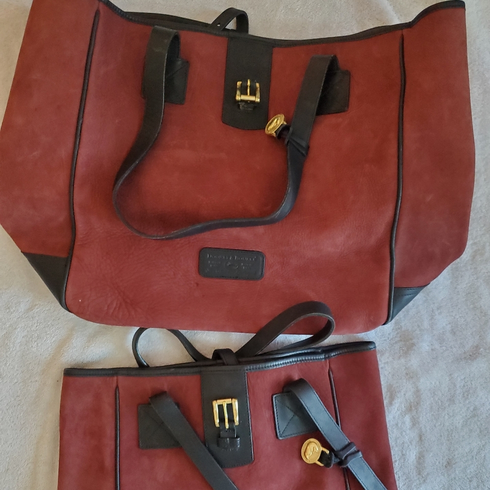 Travel bag and matching tote. Suede Dooney and Burke Collection:
